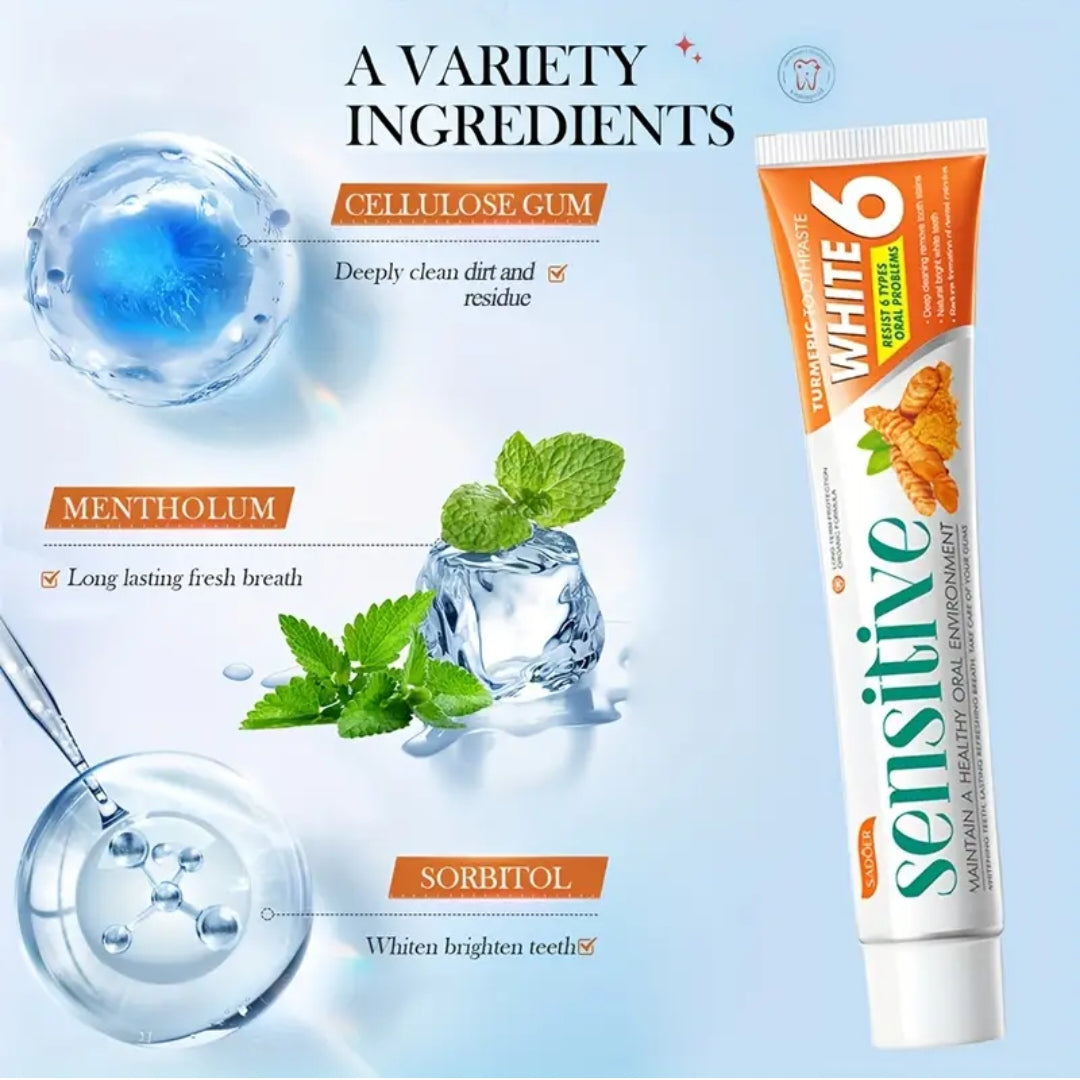 Two Pieces of Turmeric Toothpaste